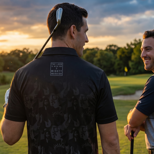 Golgotha Polo | Judges 6:12 Christian Athletic Wear – Jesus Camo™ Subliminator