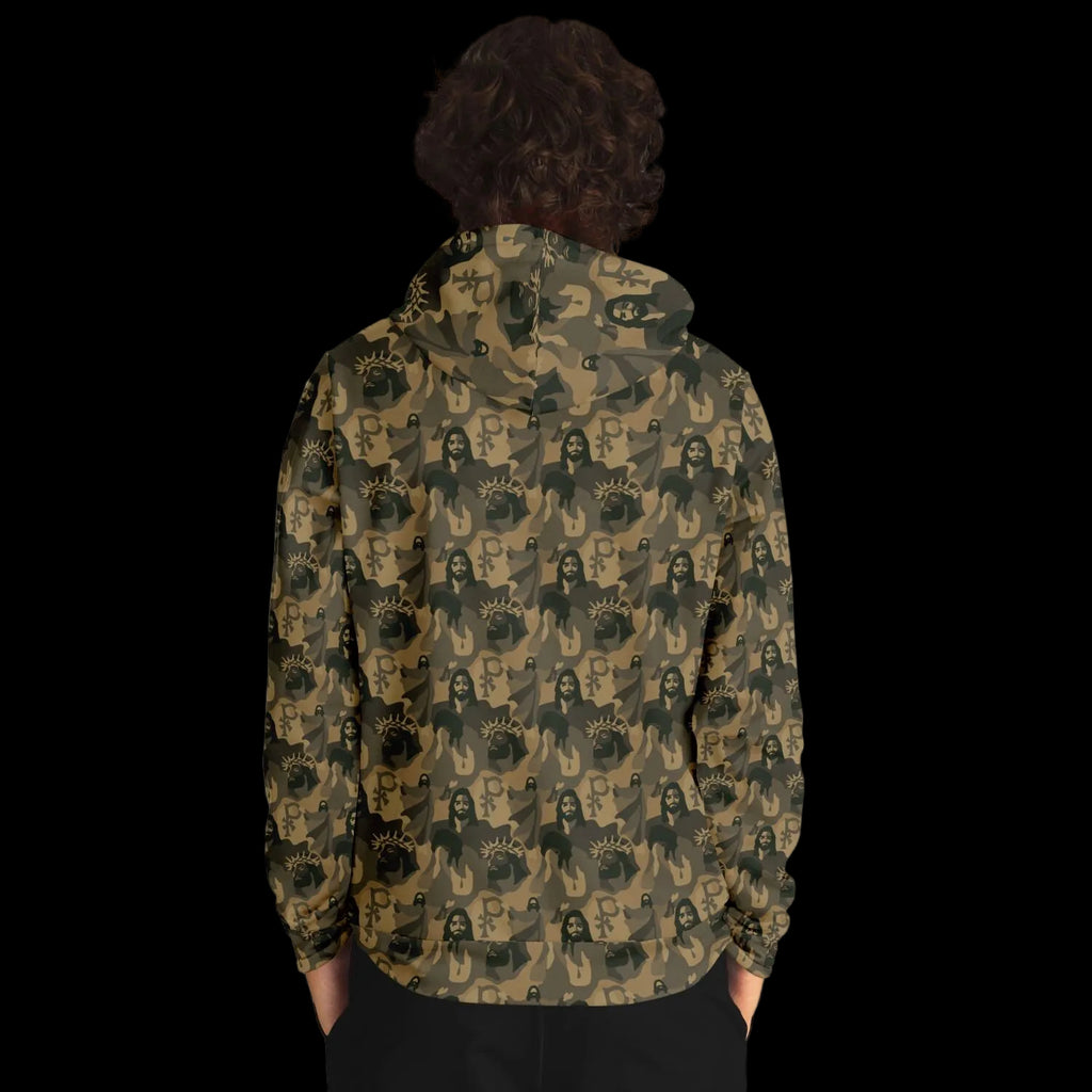 Person wearing a patterned jacket with a neutral background
